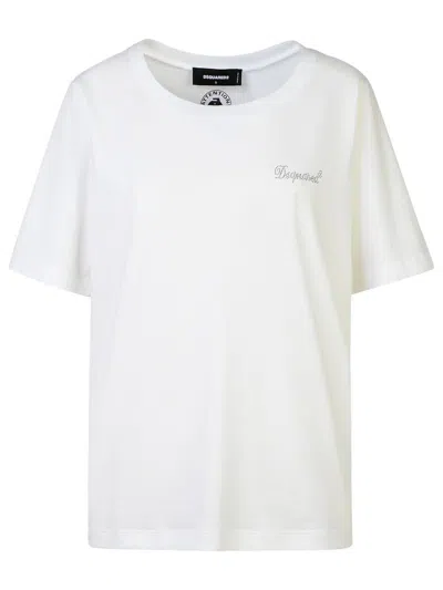 DSQUARED2 DSQUARED2 WHITE COTTON T-SHIRT 