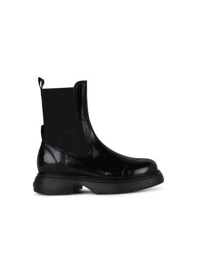 Ganni Womens Patent Faux Leather Black Pull On Chelsea Boots Uk7 In Black