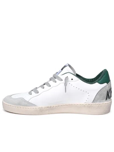 Golden Goose White Cow Leather Vamp Sneakers With Unique Used And Dirty Effect In White