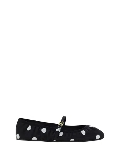 Shop Dolce & Gabbana Ballerinas In Pois Med/nero