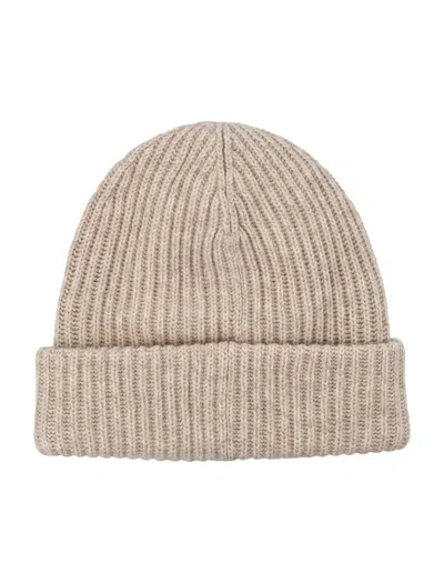 Shop Ganni Wool Beanie In Sand