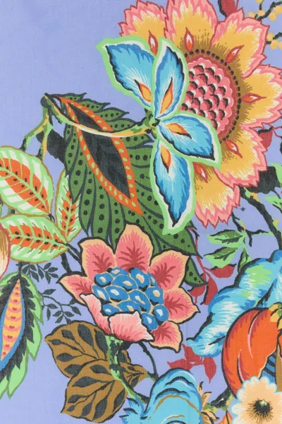 Etro Rectangular Cotton Blend Scarf With Fringed Edges In Printed