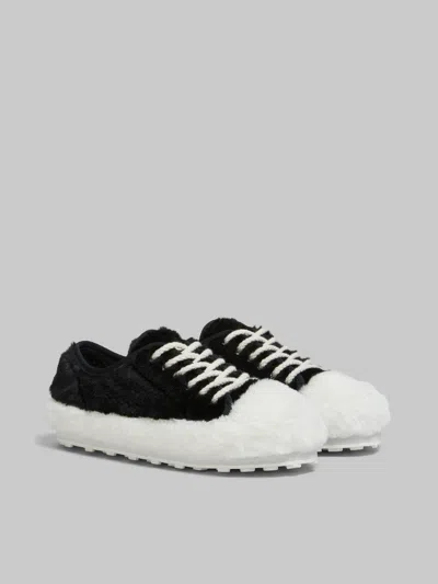Marni Teddy Lace-up Sneakers In Zo637 Black/white