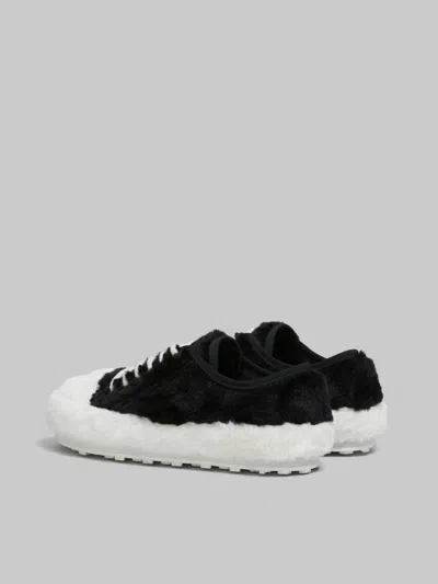 Marni Teddy Lace-up Sneakers In Zo637 Black/white