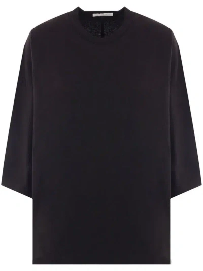 The Row Issi Short-sleeve Oversized Top In Blk Black