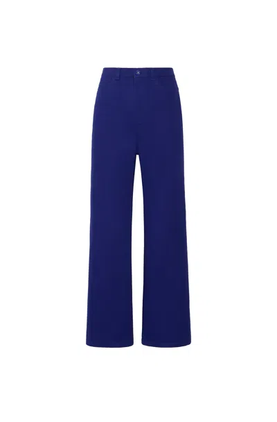 Lapointe Cotton Twill Wide Leg Jean In Indigo