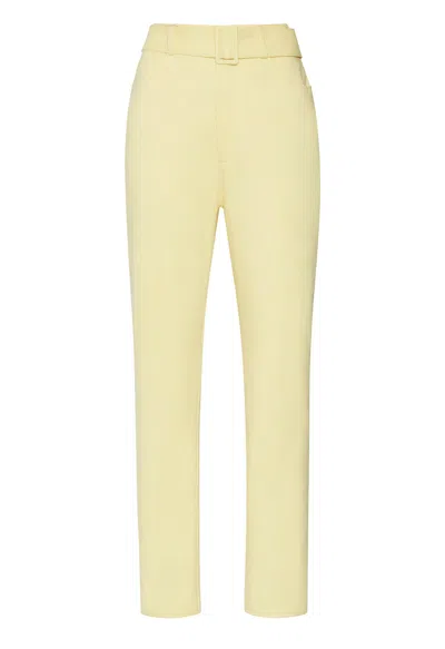 Lapointe Cotton High Waisted Belted Jean In Citron