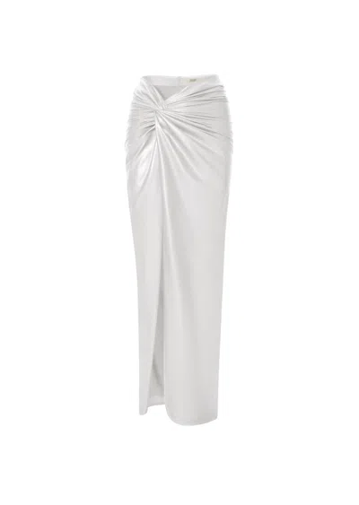 Lapointe Faux Leather Sarong In White