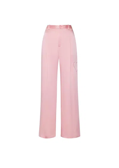 Lapointe X Jonboy Satin Relaxed Pleated Pant In Faded Pink