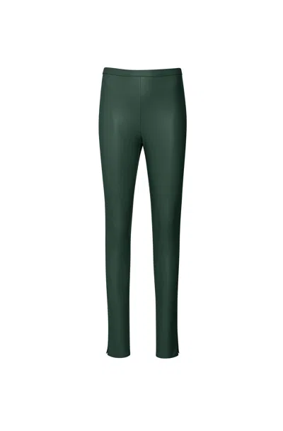 Lapointe Stretch Faux Leather Slit Legging In Forest
