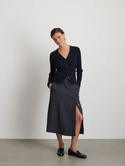 Alex Mill V-neck Ribbed Cardigan In Navy