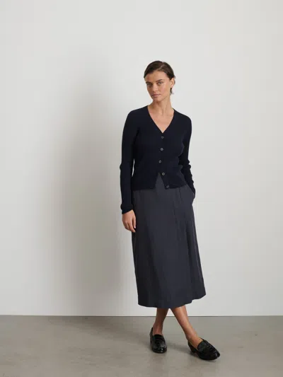 Alex Mill V-neck Ribbed Cardigan In Navy