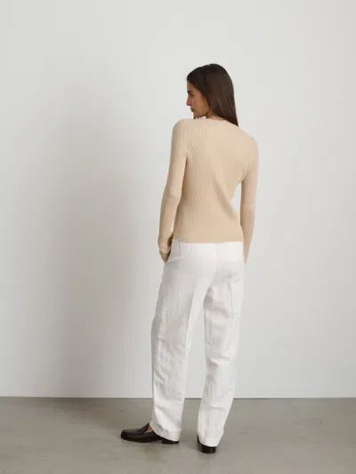 Alex Mill V-neck Ribbed Cardigan In Sand