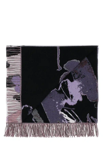 Alexander Mcqueen Abstract Pattern Logo-print Scarf In Multicolor