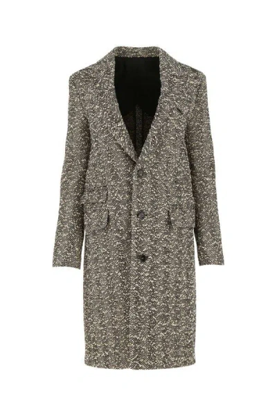 Bottega Veneta Single-breasted Boucle Fabric Coat In Multicolor