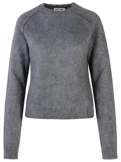 Shop Jil Sander Virgin Wool And Silk Sweater With Brushed Finish In Grey