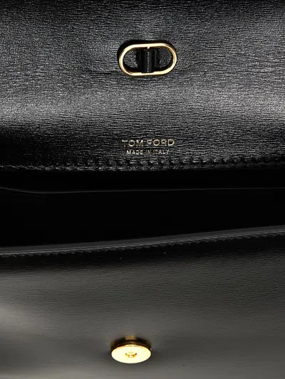 Tom Ford Small Leather Crossbody Bag In Black