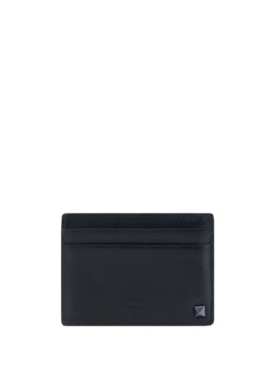 Valentino Rockstud Card Men's Holder In Black