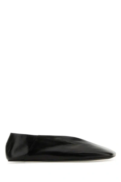 Jil Sander Woman Ballet Flats Black Size 10 Soft Leather In Black