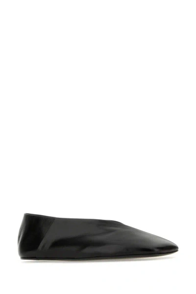 Jil Sander Woman Ballet Flats Black Size 10 Soft Leather In Black
