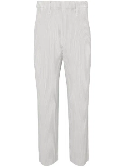 Shop Issey Miyake Homme Plissé  Pleated Trousers In Light Grey