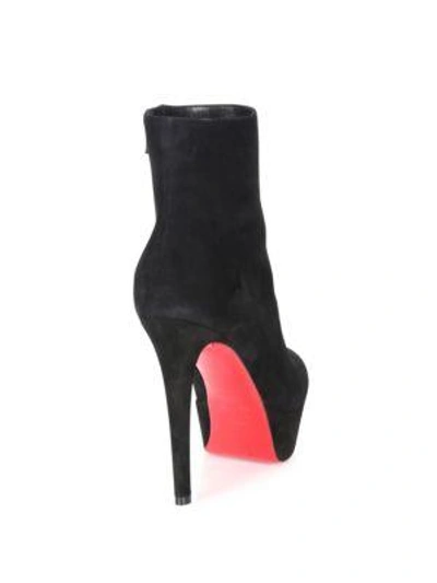 Shop Christian Louboutin Bianca Suede Platform Booties In Black