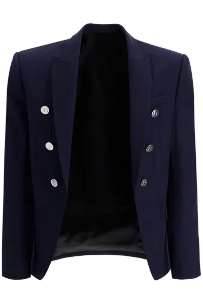 Shop Balmain Six Button Wool Jacket