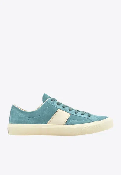 Shop Tom Ford Cambridge Suede Low-top Sneakers In Green