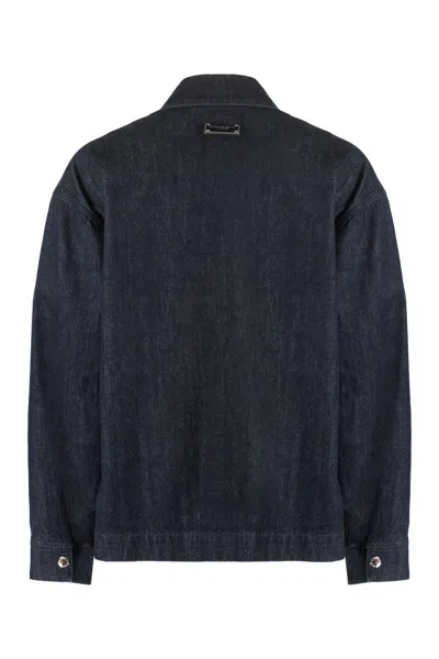 Dolce & Gabbana Denim Jacket With Buttoned Cuffs And Multiple Pockets In Denim