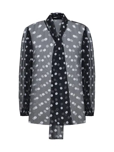 Shop Dolce & Gabbana Shirts In Pois Med 1.5 F.nero