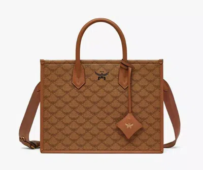 Shop Mcm Medium Himmel Lauretos Tote Bag In Brown