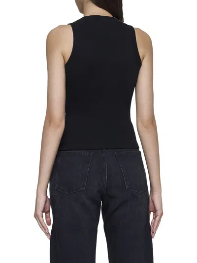 Off-white Off Stamp Rib Round Tank Top In Black