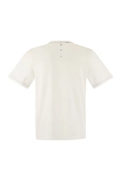 Shop Premiata Short-sleeved Cotton T-shirt In White