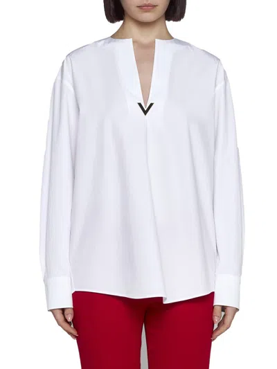 Shop Valentino Shirts In Bianco Otticco