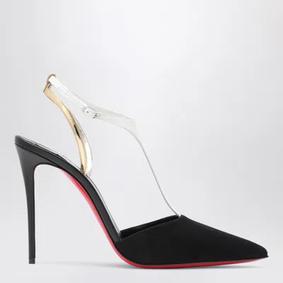 Shop Christian Louboutin Nappa Leather And Suede Black/white Athina Pump