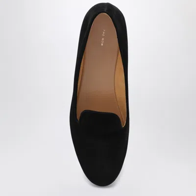 The Row Tippi Black Suede Loafers