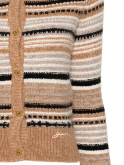 Shop Ganni Sweaters In Tiger Eye