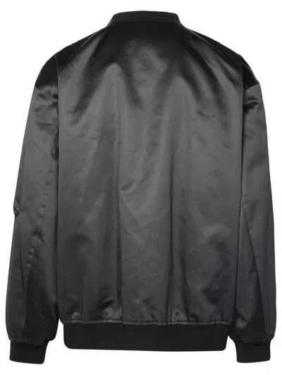 Shop Jil Sander Black Cotton Bomber Jacket