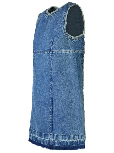Moschino Bandeau-style Denim Minidress In Blue
