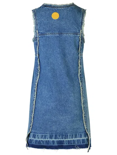 Moschino Bandeau-style Denim Minidress In Blue