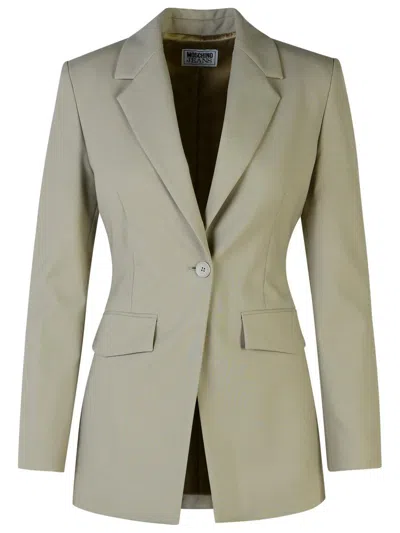 Moschino Jeans Grey Wool Blend Blazer In Grey