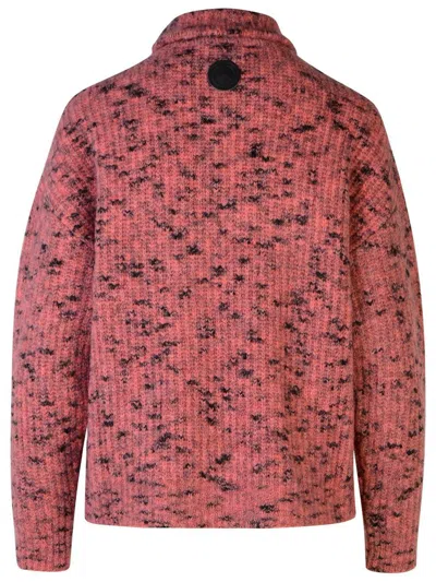Moschino Jeans Roll-neck Cable-knit Jumper In Pink
