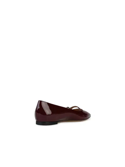 Shop Casadei 'cleo' Burgundy Shiny Leather Ballet Flats In Bordeaux