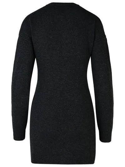 Moschino Wool Blend Dress With Cable Knit Detailing In Grey