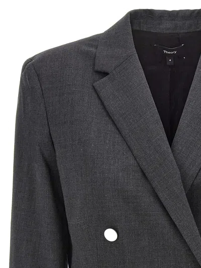 Theory Boxy Blazer In Gray