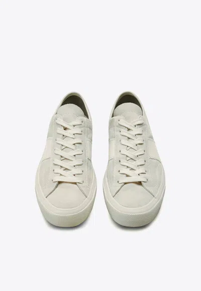Tom Ford Off-white Nylon Cambridge Low-top Sneakers In White Beige Ivory