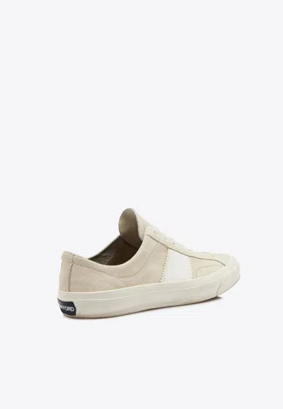 Tom Ford Off-white Nylon Cambridge Low-top Sneakers In White Beige Ivory