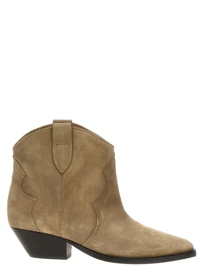 Shop Isabel Marant 'dewina' Ankle Boots In Beige