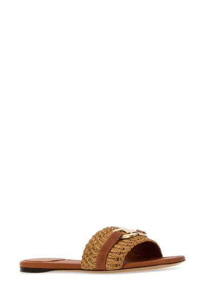 Shop Ferragamo Salvatore  Slippers In Beige O Tan