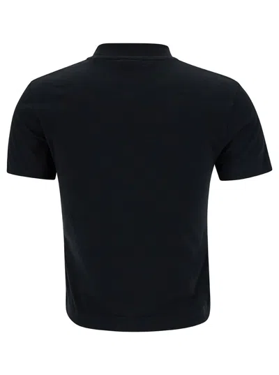 Shop Jacquemus Black Fitted T-shirt With Logo Patch In Stretch Cotton Woman